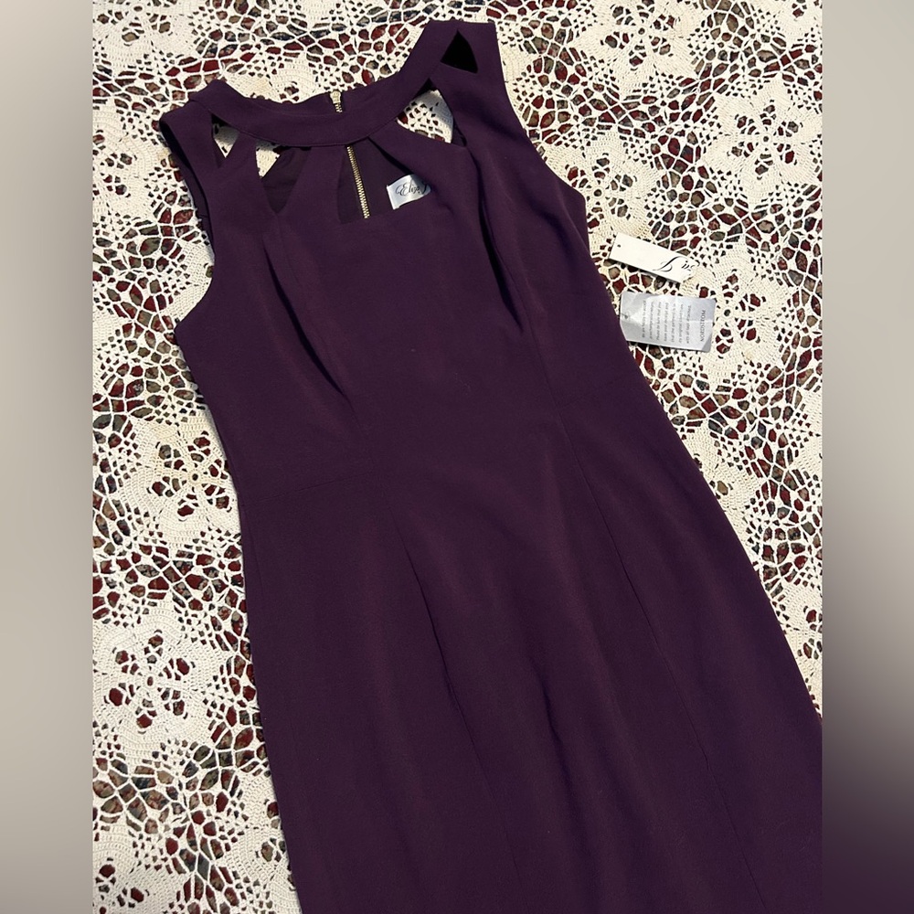 Nordstrom Eliza J Deep Purple Midi Dress